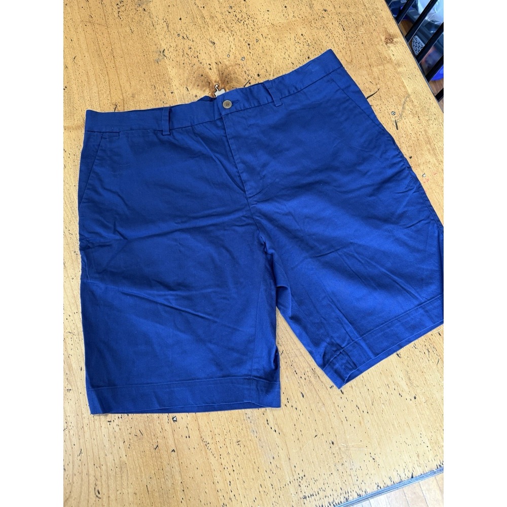 B Draddy Mens Size 35 Blue Flat Front Golf‎ Performance Chino Thin Shorts